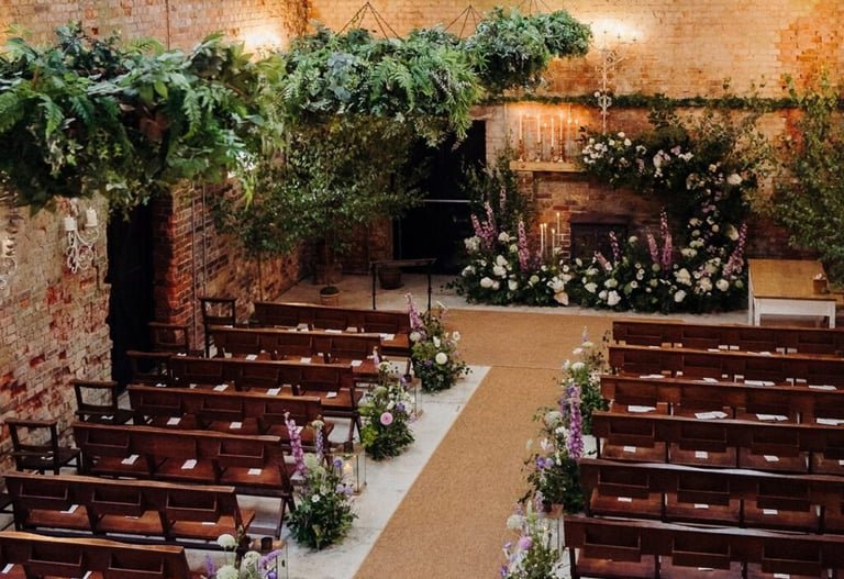 Ceremony space at The Barn at Botley Hill in Surrey